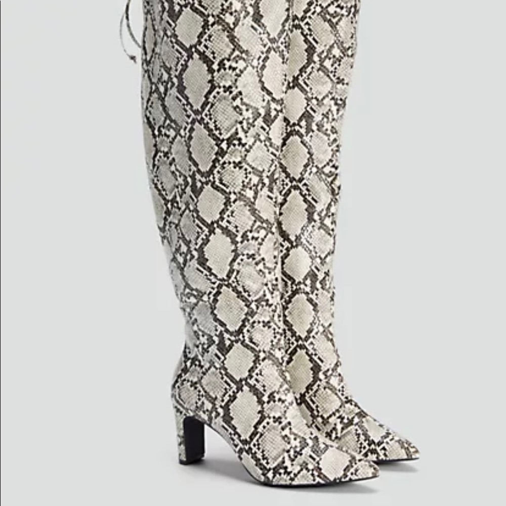 Nadia Snake Print Thigh High Boots